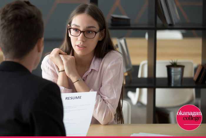 two people in an interview. 