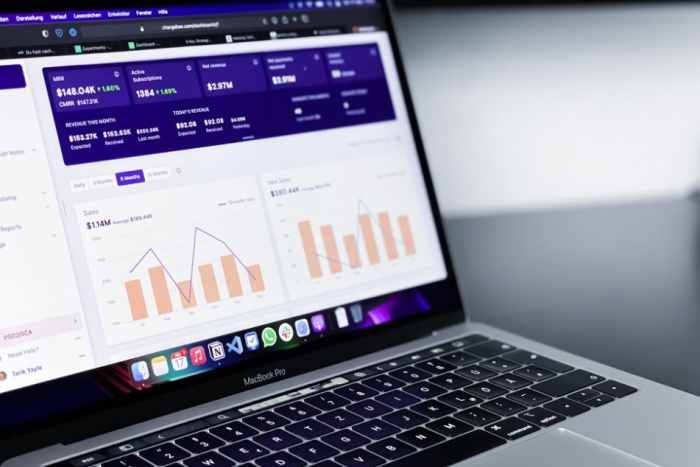 Laptop showing diffrent reports