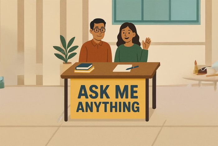 Engage! Peer mentorship's Ask Me Anything table | Okanagan College