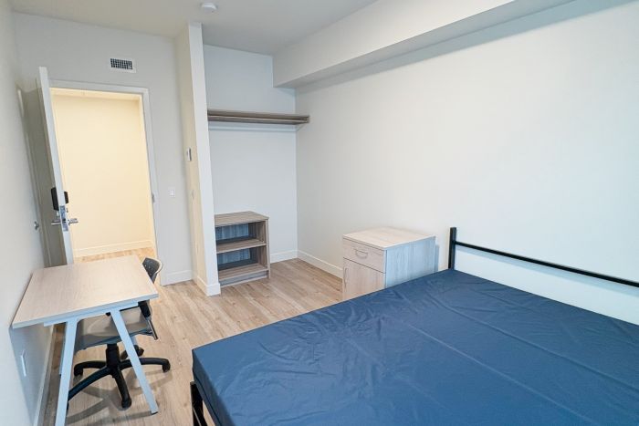 Bedroom in Vernon campus housing