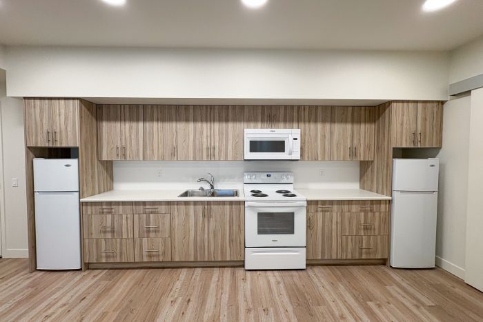 Kitchen in Vernon campus housing