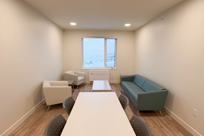 Living room in Vernon campus housing