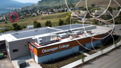 Aerial photograph of the Vernon Trades building 