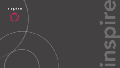 Grey background with the works inspire at the top