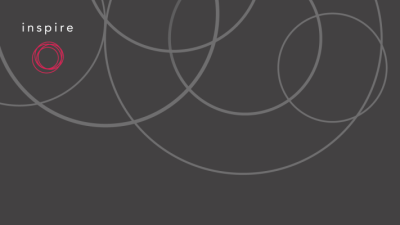 Grey background with the works inspire at the top