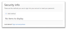Screenshot of the user interface highlighting the 'Add sign-in method' button, indicating where to click to add a new sign-in method.