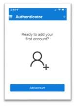 Authenticator app home screen. 