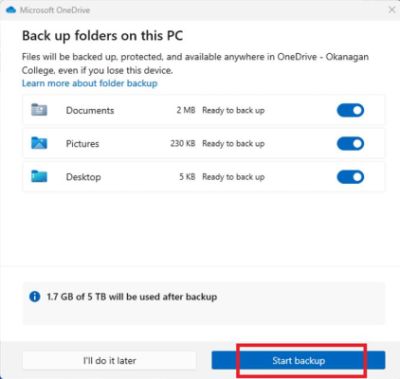 Image 6 - Accessing OC OneDrive on lab computer