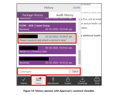 Screenshot showing the history of reviews. 