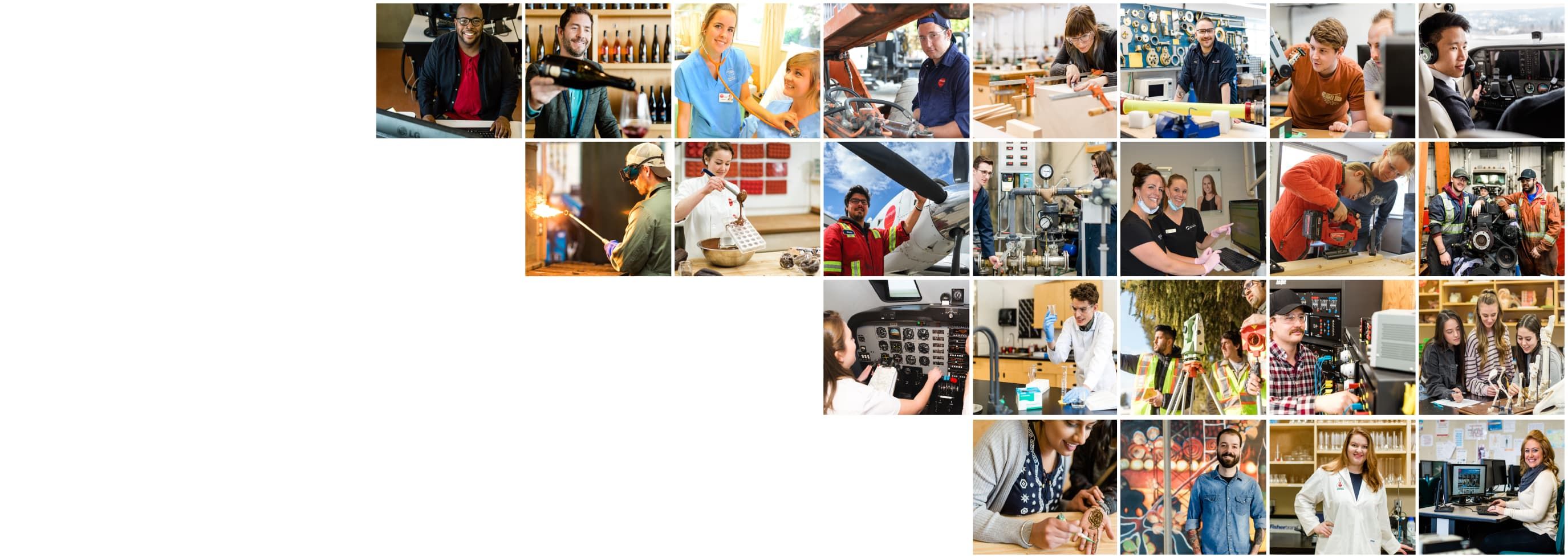 small tile images of programs offered at Okanagan College