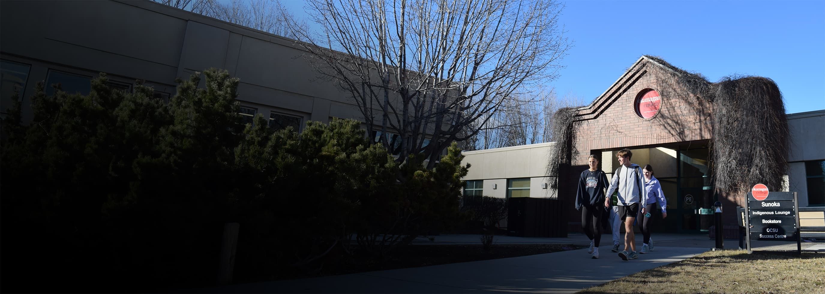 Students walking outside of campus 