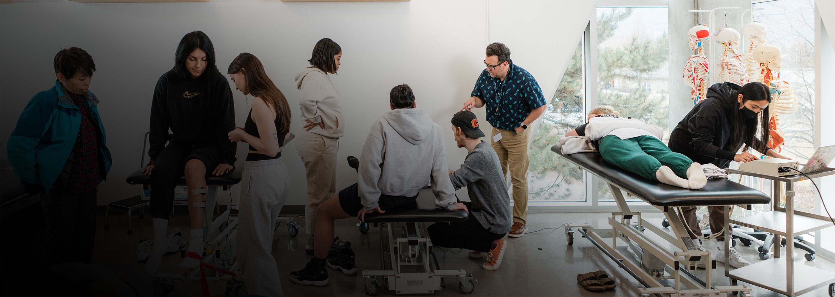 Students and medical staff in a clinic