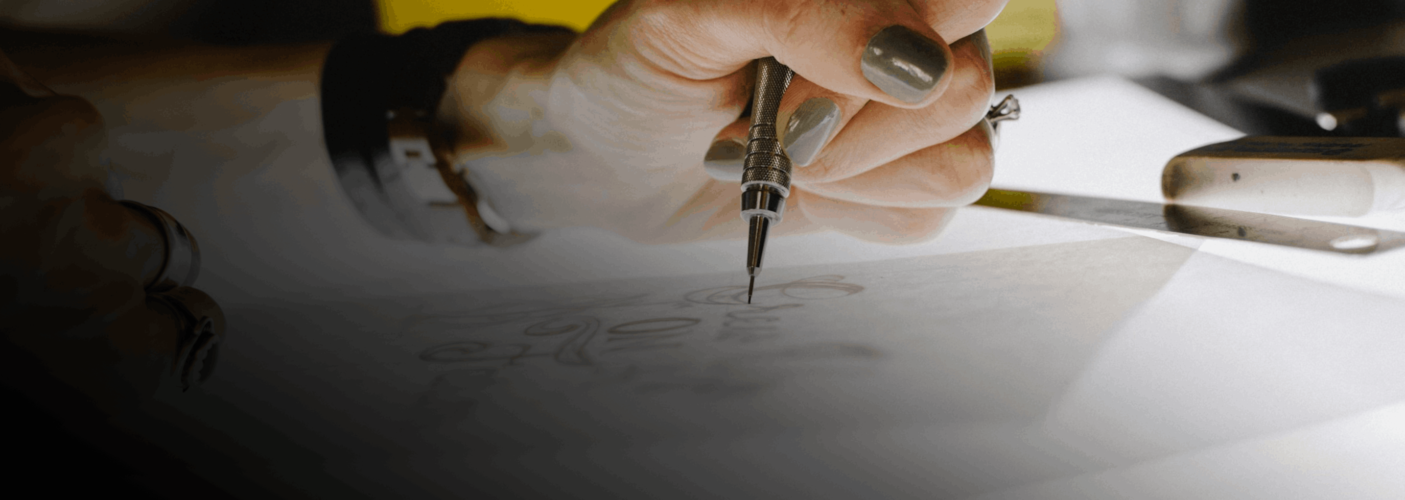 Hand drawing on a piece of paper