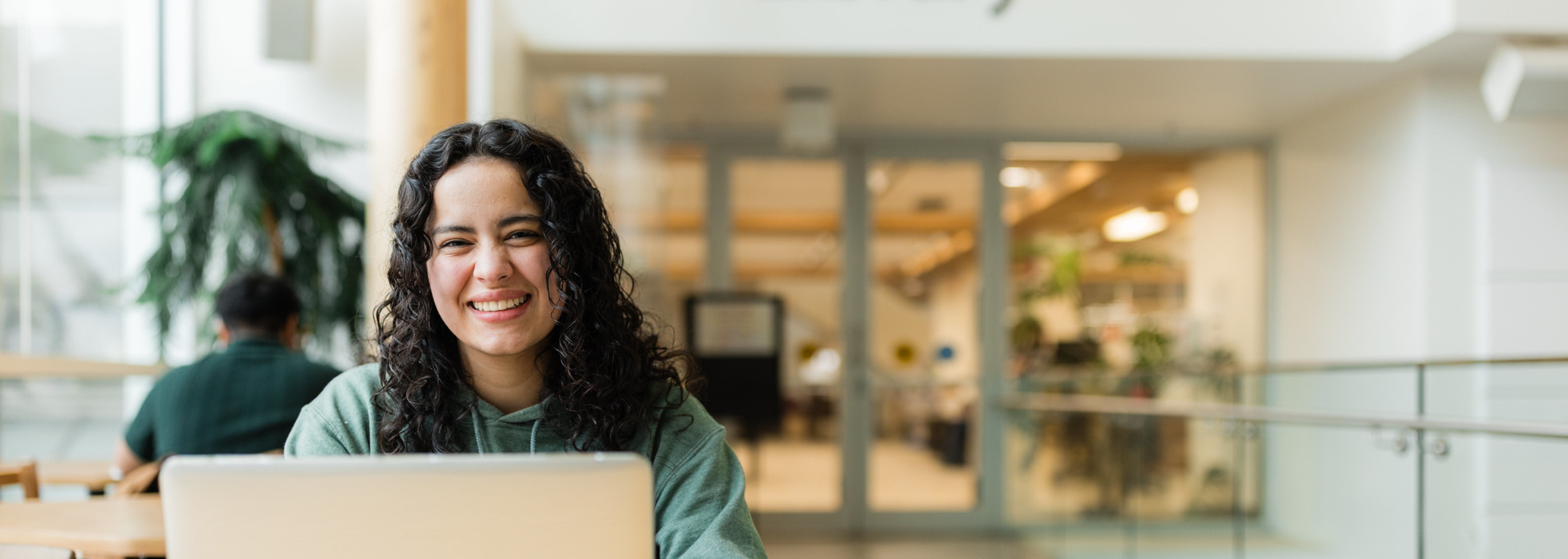 Student with computer