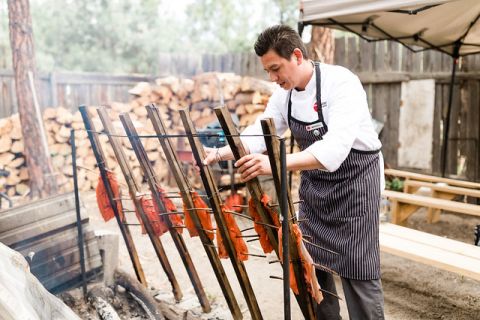Students learn traditional Indigenous food preparation techniques in field study and in the classroom kitchens.