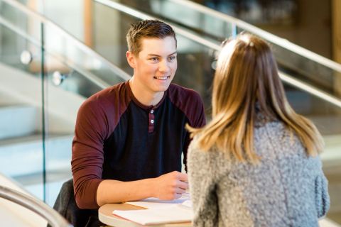 Students connect in conversation