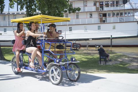 Students can rent bikes and explore the waterfront