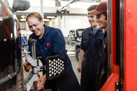 Students learn foundational apprenticeship training in the shop