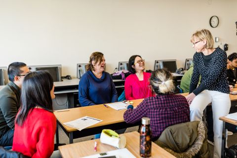 English Language instructors work closely with students in the class to develop skills