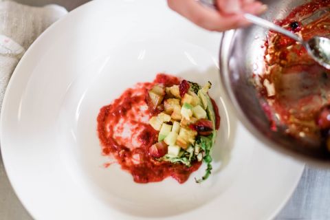 Student preparing food
