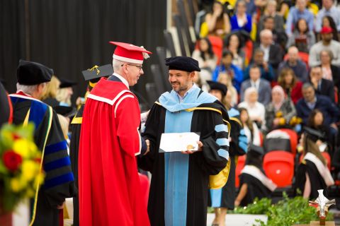 James Coble earns his doctoral degree