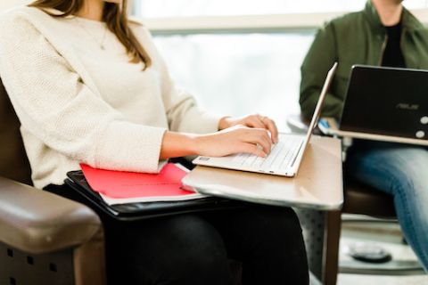 Students with laptops