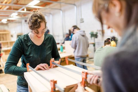 Carpenter-Joiner students work on building furniture