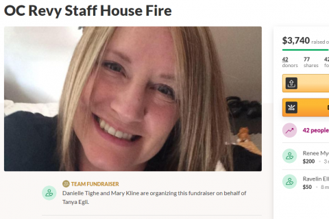 A screenshot capture of the GoFundMe page for Tanya Egli
