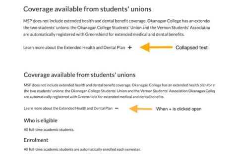 text collapse example