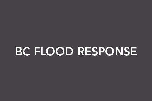 BC Flood Response text overlain on a grey background