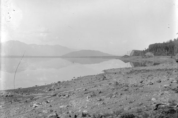 An archival photo of Lake Sumas, taken around 1913, before the lake was drained.