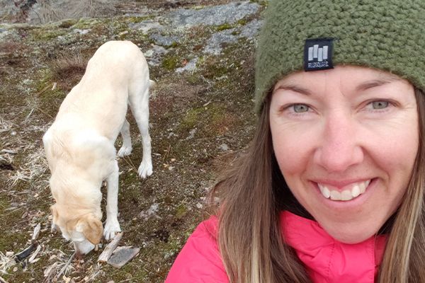 Tara Laveay with her dog 