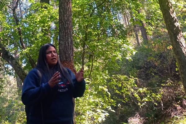 Krystal Lezard provides a cultural land tour at Mission Creek Park