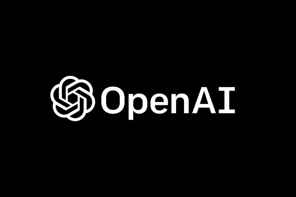 OpenAI logo on black background