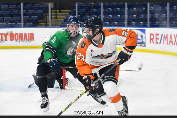 Action photo from weekend hockey games in the BCIHL.