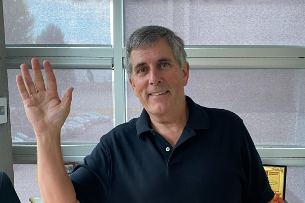 Dr. Bill Gillett waves goodbye after a great career at OC.