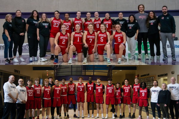 Top: Oc Coyotes Women's Basketball Team. Botom: OC Coyotes Men's Basketball team