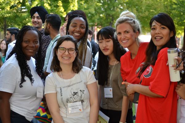 a group of smiling international students