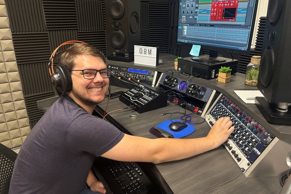 Mike Grewe at the controls in the OC Audio Engineering studio