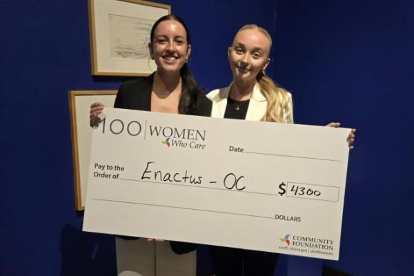 Two OC Students hold award from 100 Women who care