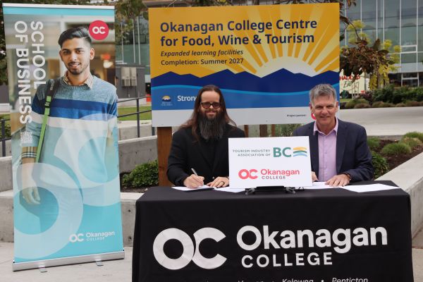 Joe Baker (L), Dean OC School of Business and Walt Judas(R), CEO of the Tourism Industry of BC