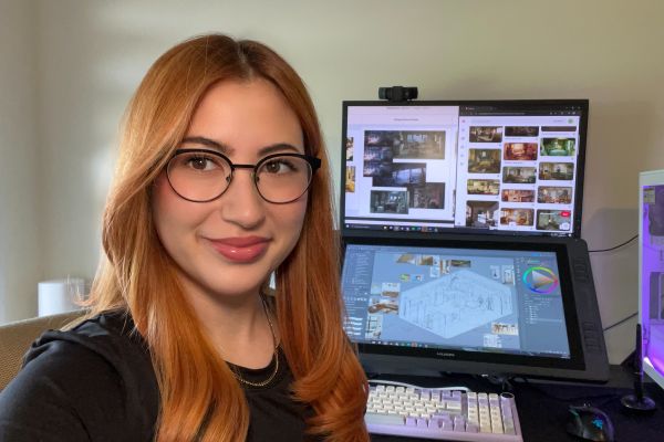 Portrait of Isabelle Stuetz by their workdesk