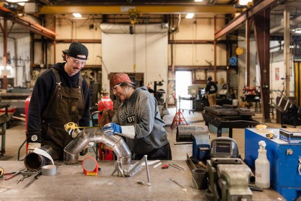 Two students in the trades sampler program