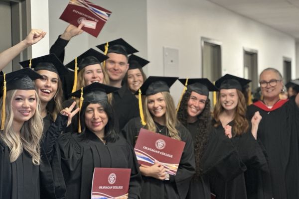 Students celebrating Convocation and Commencement at Okanagan College.