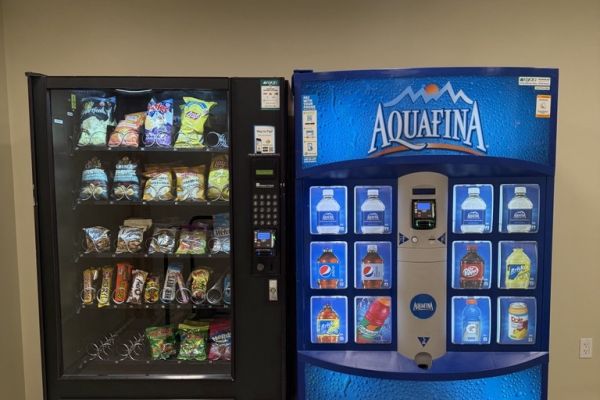 Two sets of vending machines