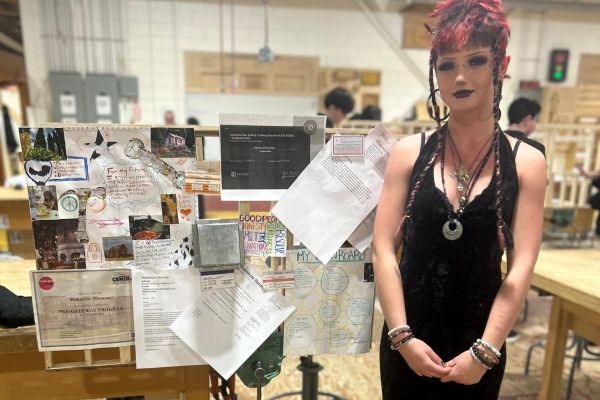 Gateway to Trades student MaKenzie Norman with her vision board