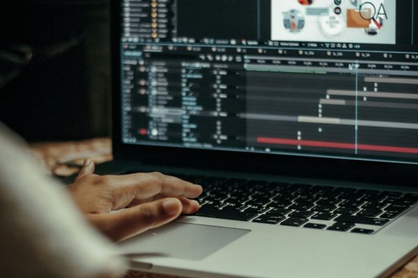 Laptop on an animation software