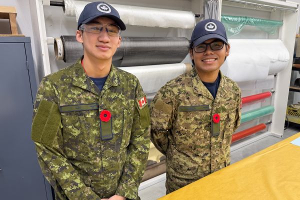 Royal Canadian Air Force Aviator Bosco Lai (left) and Aviator Prim Masa