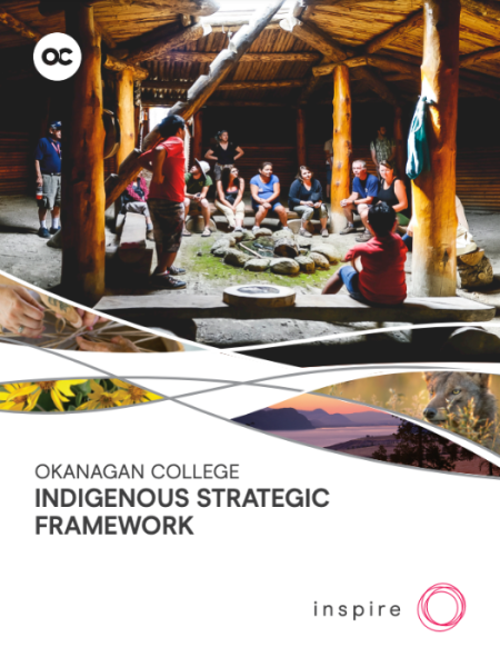 Cover image of Indigenous Strategic Framework booklet with image of group of learners gathered in a circle