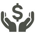 A pair of hands holding a dollar sign